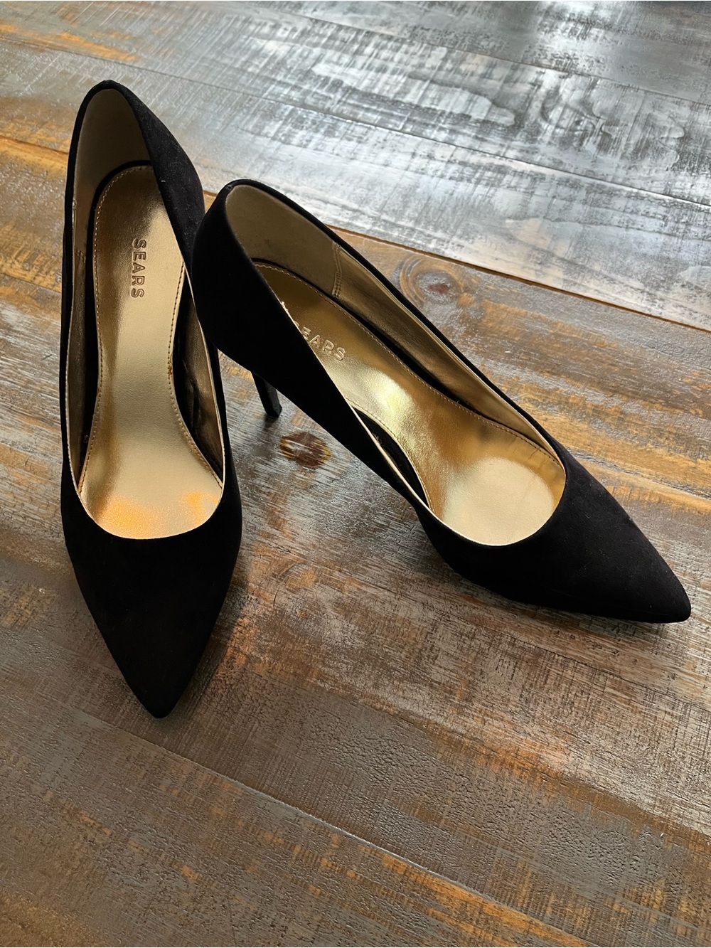 Sears Black Pointed Toe Stiletto Pumps